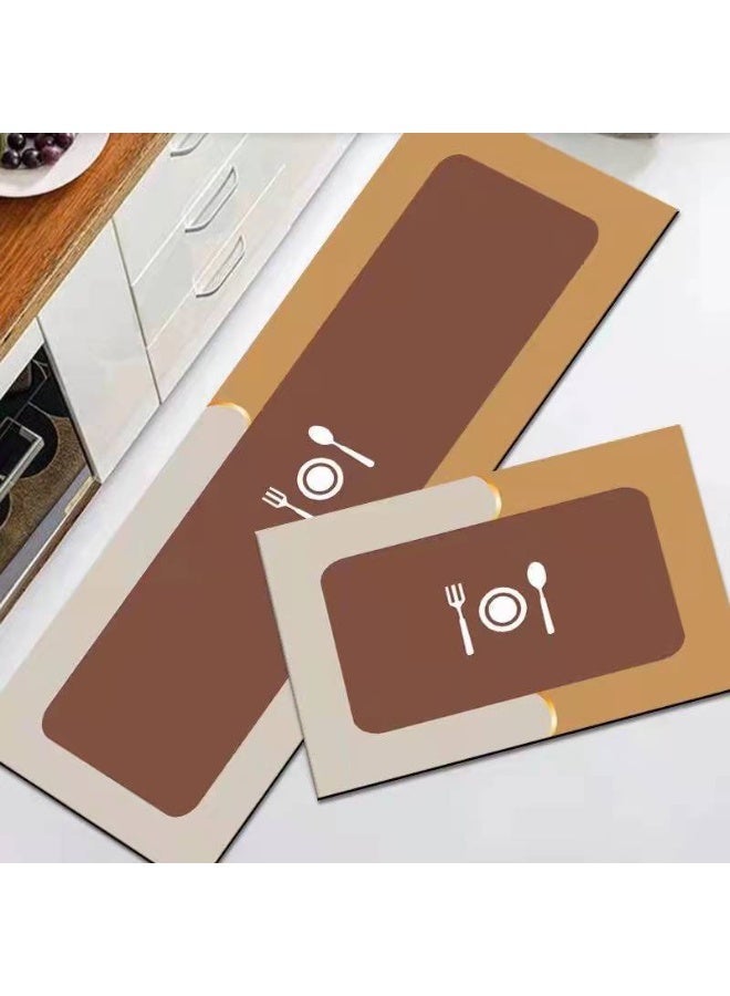 QK Exclusives- 2 PCS Kitchen, bathroom Mats and Rugs Set , Anti-Skidding Rubber Grip, Washable, Oil and Water resistant,Non Slip Heavy Duty Standing M - Image 1